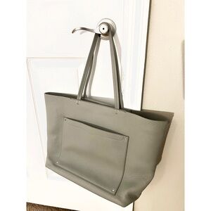 Rebecca Minkoff Whipstitch Gray Leather Tote Bag